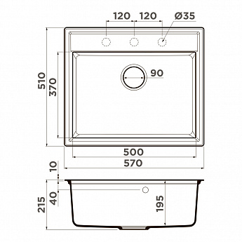 картинка Кухонная мойка Omoikiri DAISEN 57 