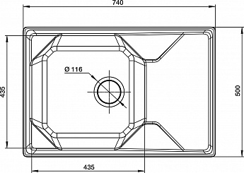 картинка Мойка для кухни Granfest GF-U-740L 