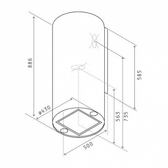 картинка Кухонная вытяжка Jetair PIPE BL/A/43 LED 