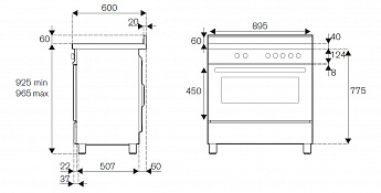 картинка Комбинированная кухонная плита Bertazzoni PRO96L1EART оранжевый 