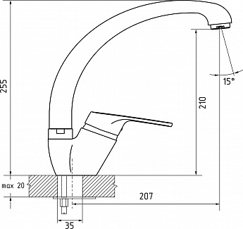 картинка Смеситель Granfest 3323 топаз 