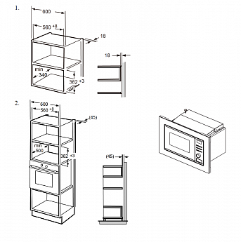 картинка Микроволновая печь встраиваемая Weissgauff BMWO-209 PDB черная 