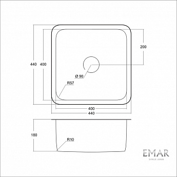 картинка Мойка для кухни Emar EMB-127А PVD Nano Satine 