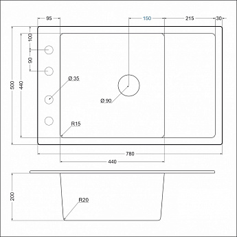 картинка Мойка для кухни Emar EMQ-1780.Q  картинка Мойка для кухни Emar EMQ-1780.Q