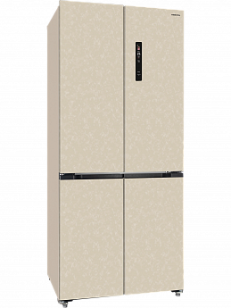 картинка Полувстраиваемый холодильник Hiberg RFQ-600DX NFYM INVERTER бежевый 