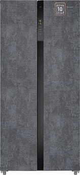 картинка Отдельностоящий холодильник Weissgauff WSBS 500 Inverter NoFrost Rock Glass 