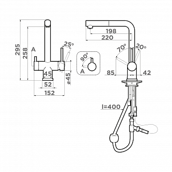 картинка Смеситель Omoikiri TAKAMATSU-S-BN 