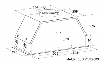 картинка Кухонная вытяжка Maunfeld VIVID 603EM нержавеющая сталь 