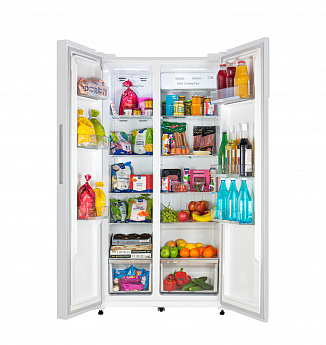 картинка Отдельностоящий холодильник Lex LSB530WGID белое стекло 