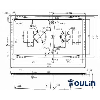 картинка Мойка для кухни Oulin OL-S8203  картинка Мойка для кухни Oulin OL-S8203