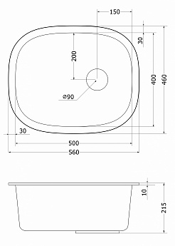 картинка Мойка для кухни Emar Quartz EMQ-1560.P  картинка Мойка для кухни Emar Quartz EMQ-1560.P
