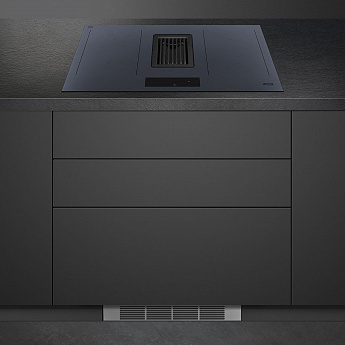 картинка Варочная панель с вытяжкой Smeg HOBD182DG Neptune Grey   картинка Варочная панель с вытяжкой Smeg HOBD182DG Neptune Grey