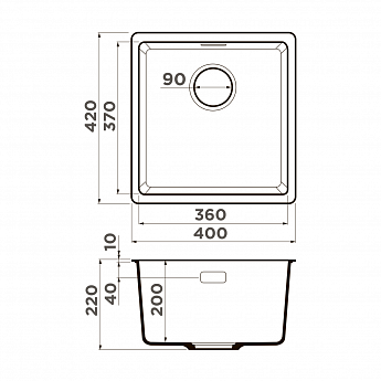картинка Мойка для кухни Omoikiri KATA-40-U 