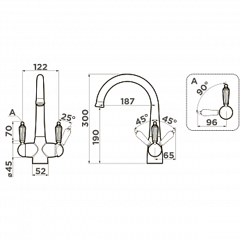 картинка Смеситель Omoikiri OKINAWA-2-G золотой 