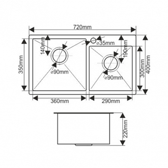 картинка Мойка для кухни Melana S7240H PROFLINE сатин 