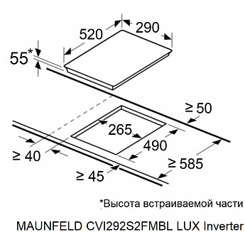 картинка Индукционная варочная панель Maunfeld CVI292S2FMDGR LUX Inverter  
