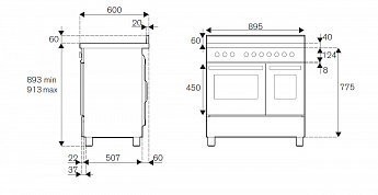 картинка Комбинированная кухонная плита Bertazzoni HER96L2EAVT слоновая кость  картинка Комбинированная кухонная плита Bertazzoni HER96L2EAVT слоновая кость
