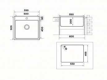 картинка Мойка Longran TECHNO TEB550.505-GT10P  картинка Мойка Longran TECHNO TEB550.505-GT10P