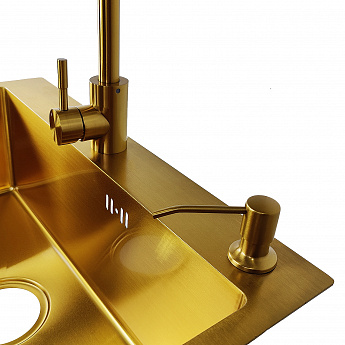 картинка Комплект Emar PVD GOLDEN (мойка, смеситель, дозатор)   картинка Комплект Emar PVD GOLDEN (мойка, смеситель, дозатор)