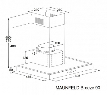 картинка Кухонная вытяжка Maunfeld Breeze 90 Inox  картинка Кухонная вытяжка Maunfeld Breeze 90 Inox