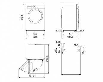 картинка Стиральная машина с паром Smeg WM3T04RU4 
