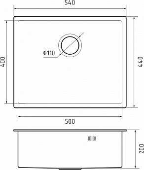 картинка Мойка для кухни Rivelato Rinox 5444 UN PVD black  картинка Мойка для кухни Rivelato Rinox 5444 UN PVD black