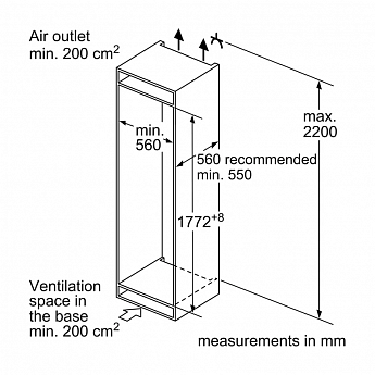 картинка Встраиваемый холодильник Bosch KIV87NS306 