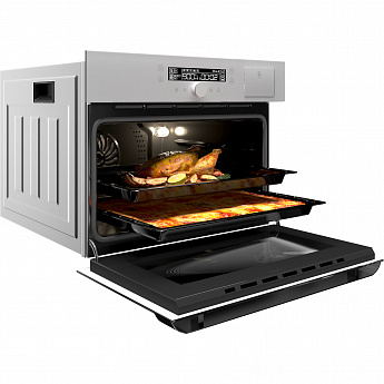 картинка Электрический духовой шкаф с функцией пароварки и СВЧ Hiberg MS-VM 5115 W SMART  картинка Электрический духовой шкаф с функцией пароварки и СВЧ Hiberg MS-VM 5115 W SMART