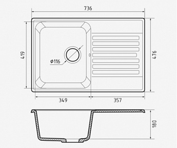 картинка Кухонная мойка Granfest-Quarz GF-Z78 