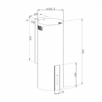 картинка Кухонная вытяжка Korting KHC 35969 DX Cylinder 