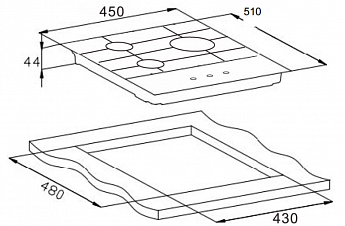картинка Газовая варочная панель Weissgauff HGG 451 BFH 