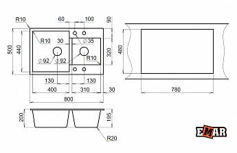 картинка Мойка для кухни Emar EMQ-2800.Q 