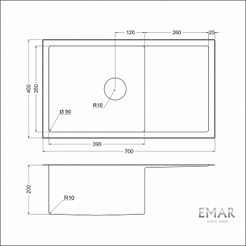 картинка Мойка для кухни EMAR EMB-124 PVD Nano Golden  картинка Мойка для кухни EMAR EMB-124 PVD Nano Golden