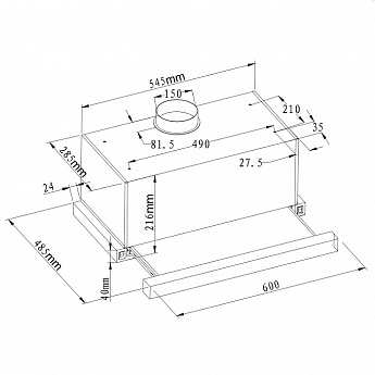 картинка Кухонная вытяжка Evelux TEL 60 WG 