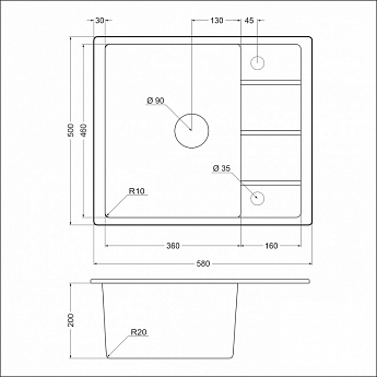 картинка Мойка для кухни Emar EMQ-1580.Q  картинка Мойка для кухни Emar EMQ-1580.Q