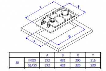 картинка Газовая варочная панель Weissgauff HGG 320 BGV 