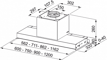 картинка Кухонная вытяжка полновстраиваемая Franke FSTS DRIP-FREE 60 X 