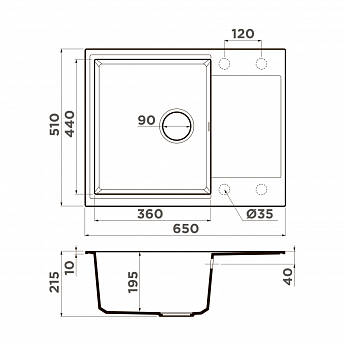 картинка Кухонная мойка Omoikiri DAISEN-65 