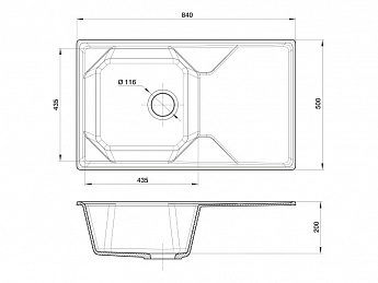 картинка Мойка для кухни Granfest GF-U-840L  картинка Мойка для кухни Granfest GF-U-840L