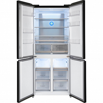 картинка Полувстраиваемый холодильник Hiberg RFQ-600DX NFGB inverter черный 