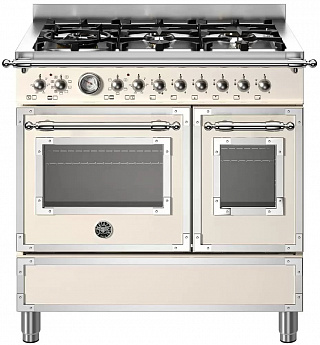 картинка Комбинированная кухонная плита Bertazzoni HER96L2EAVT слоновая кость  картинка Комбинированная кухонная плита Bertazzoni HER96L2EAVT слоновая кость