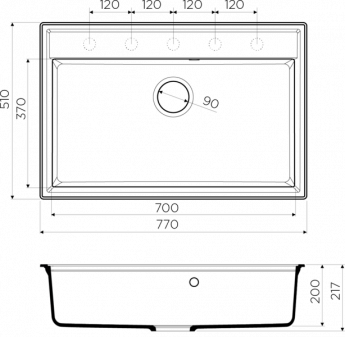 картинка Кухонная мойка Omoikiri DAISEN-77 