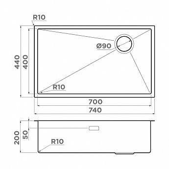 картинка Мойка Omoikiri TAKI 74-U/IF-LG SIDE  картинка Мойка Omoikiri TAKI 74-U/IF-LG SIDE