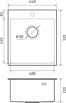 картинка Мойка для кухни Rivelato Rinox 4450 