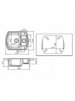 картинка Мойка для кухни Florentina НИРЕ-630K коричневый 