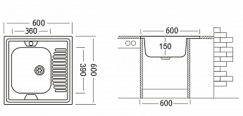картинка Мойка Ukinox STD600.600 ---5C 0LS  картинка Мойка Ukinox STD600.600 ---5C 0LS