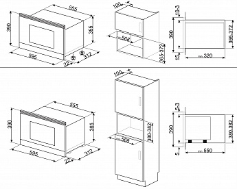 картинка Микроволновая печь Smeg MP122B3  картинка Микроволновая печь Smeg MP122B3