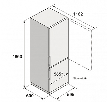 картинка Полувстраиваемый холодильник Asko RFC586KNBS1 