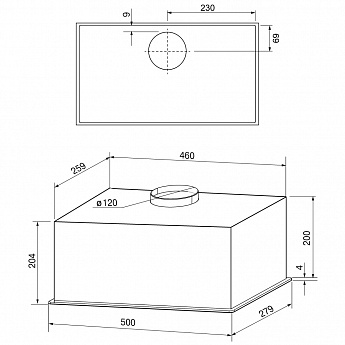 картинка Кухонная вытяжка Krona ARVEN 500 BLACK PB V2 
