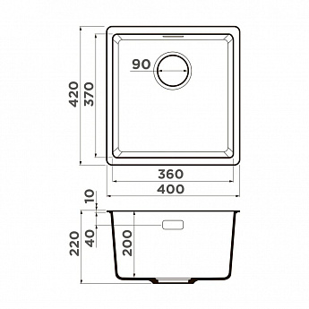 картинка Мойка для кухни Omoikiri KATA-40-U 